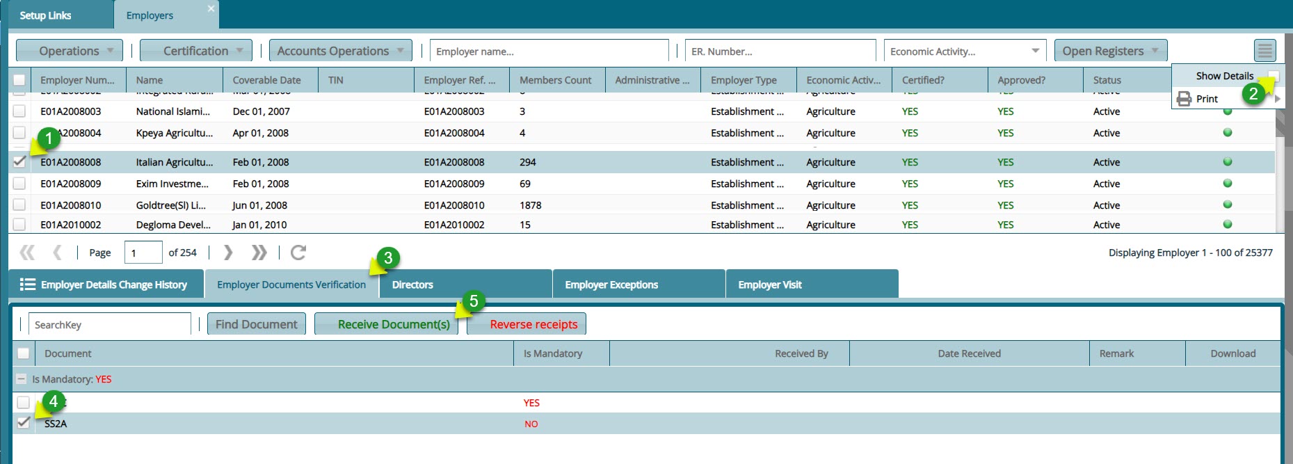 Receiving Enrollment Documents