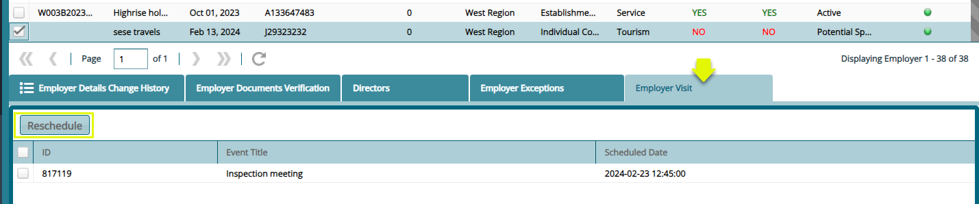 Schedule Employer Visit