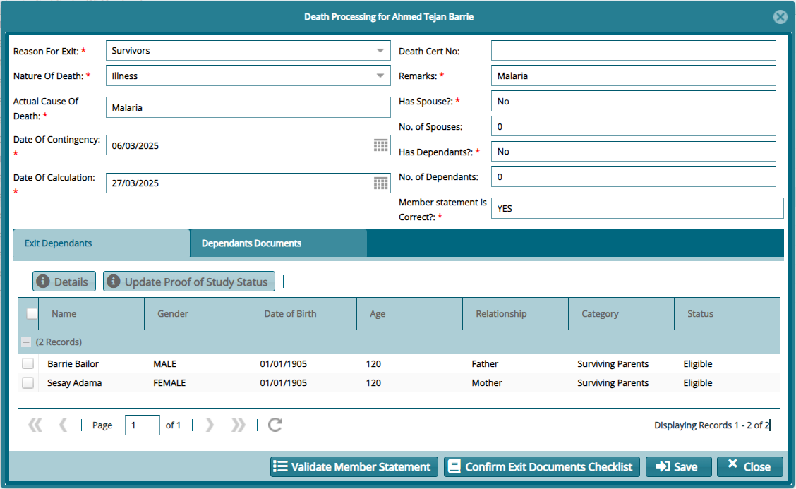 Death Claim Processing