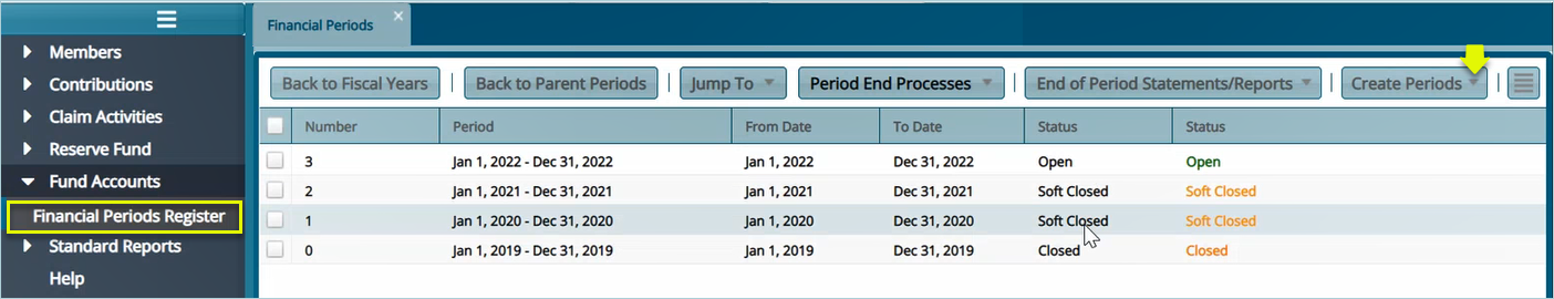 Financial Periods Register