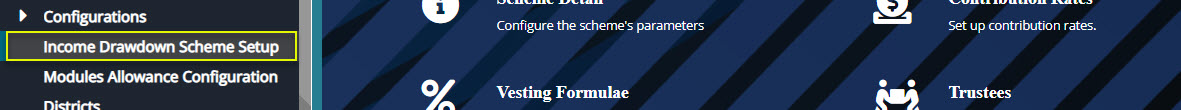 Income Drawdown Scheme Setup