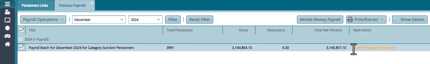 PPrevious Payroll Register