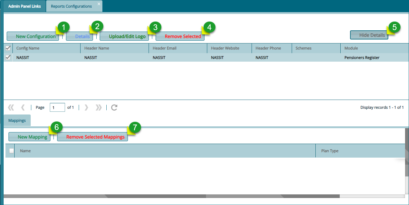 Reports Configurations
