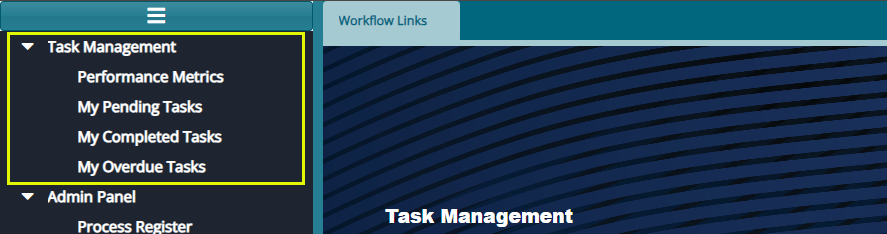 task management menu
