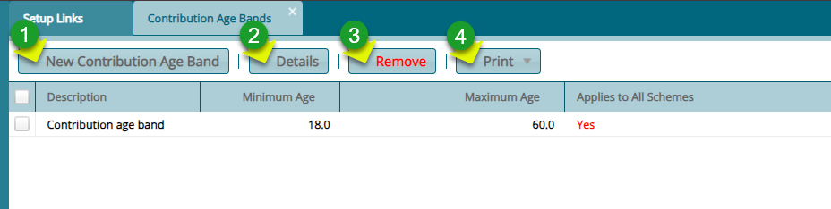 New Contribution Age Band