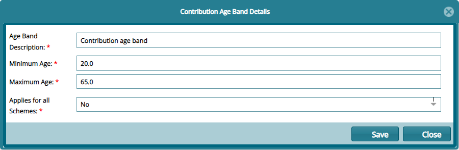 New Contribution Age Band