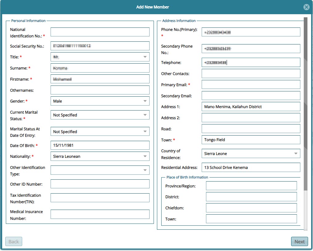 creating a new member
