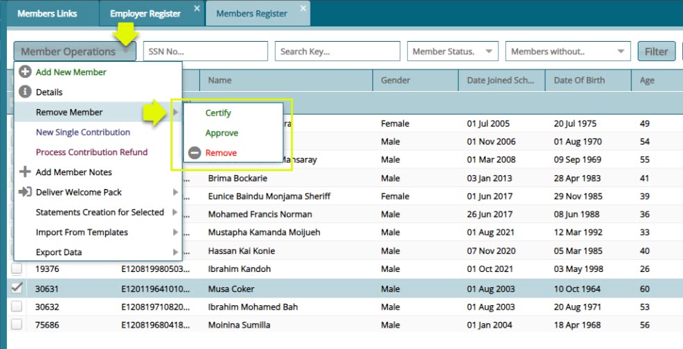 single contribution dialog box